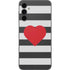 Black And White Striped Heart Galaxy A14 5G Skin
